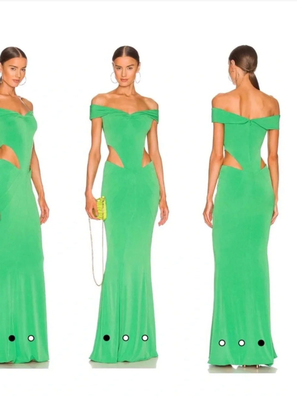 Retrofete Emerald Green Sleeveless Maxi with Draped Side Details